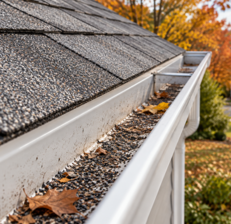 Shingle granules in gutters