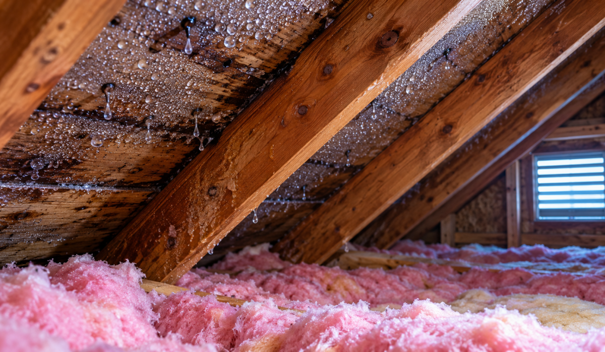 Attic Condensation vs. Roof Leak on Long Island: How to Tell the Difference Finding water in your attic does not always mean your roof is leaking. During colder Long Island weather, attic condensation can look very similar to a roof leak. Wet roof decking, damp insulation, dripping nails, water stains, and moisture around rafters can all make a homeowner assume rain or snow is entering through the roof. Sometimes that is exactly what is happening. Other times, warm humid air from inside the house is reaching a cold attic and turning into moisture. Knowing the difference between attic condensation and a roof leak is important because the correct repair depends on what is actually causing the water. What Causes Attic Condensation? Condensation forms when warm, moisture-filled air reaches a cold surface. During winter, the air inside your house is usually warmer than the attic. Moisture from showers, cooking, laundry, humidifiers, and normal household activity can travel upward. If warm air enters a cold attic, it may come into contact with cold roofing nails, rafters, sheathing, or other surfaces. The moisture in the air can then turn into water droplets. This can leave the attic looking as though rain has entered through the roof even when the roofing material itself is not leaking. What Does Attic Condensation Look Like? One clue is how widespread the moisture appears. A roof leak commonly affects a more specific section of the roof. Condensation can sometimes appear across a much larger attic area. You may notice water droplets on roofing nails, dampness across several sections of roof decking, frost on the underside of the roof during very cold weather, wet insulation, or moisture around rafters. Another clue is timing. If attic moisture appears during extremely cold weather even when it has not recently rained, condensation becomes a stronger possibility. What Does a Roof Leak Look Like? A true roof leak usually begins when outside water finds a path through the roofing system. Possible entry points include damaged shingles, failed flashing, skylights, chimney flashing, roof valleys, vents, or penetrations. Golden Hands already provides dedicated roof flashing services on Long Island because flashing protects many of these vulnerable roof intersections. A roof leak may appear as a concentrated stain, wet trail, dripping point, or damaged section of insulation. However, water can travel along the roof deck before dripping. That means the visible stain may not be directly below the actual leak. The Weather Can Give You an Important Clue Pay attention to when the moisture appears. If water shows up shortly after heavy rain, melting snow, or wind-driven storms, a roofing leak becomes more likely. If moisture develops during long periods of cold weather without precipitation, attic condensation may be responsible. Problems can also overlap. For example, a home may have poor attic ventilation and a small flashing leak at the same time. This is why diagnosing moisture based only on one ceiling stain can be difficult. Check for Dripping Roofing Nails Metal roofing nails can become extremely cold during winter. Warm attic air containing moisture can condense on those nails. Homeowners sometimes notice small water droplets hanging from dozens of nail points. That pattern can suggest condensation rather than dozens of separate roof leaks. A single wet area beneath damaged flashing or shingles usually points toward a different type of problem. Look at the Roof Decking The underside of the roof deck can provide useful clues. Condensation may create widespread dampness, frost, or small moisture droplets. A leak may produce more obvious water trails or staining that begins near a specific roof feature. Look carefully around chimneys, skylights, vent pipes, roof valleys, and other penetrations. Do not assume that dark wood automatically means an active leak. Older moisture stains can remain visible long after a previous problem was repaired. Check the Insulation Attic insulation can reveal how far the moisture has spread. A roof leak may soak one concentrated area. Condensation may create more widespread dampness, especially when warm indoor air is continuously entering the attic. Wet insulation should not be ignored. When insulation becomes saturated, its performance can be reduced, and prolonged moisture can affect nearby building materials. The important first step is determining where the moisture is coming from. Why Bathroom Fans Matter Bathroom exhaust fans should move humid air outside the home. If an exhaust duct ends inside the attic, warm humid air may be dumped directly beneath the roof. That creates ideal conditions for condensation during cold weather. Check whether bathroom fans, kitchen exhausts, or dryer vents are improperly terminating inside the attic. They should not simply release moisture into that space. Air Leaks Can Send Moisture Into the Attic Small openings between the living area and attic can allow warm air to escape upward. Common areas include attic access panels, recessed lights, electrical penetrations, plumbing openings, gaps around ducts, and wall cavities. The more warm air that enters the attic, the greater the chance of condensation when outdoor temperatures fall. This is why moisture problems sometimes continue even when the roof itself is in good condition. Poor Attic Ventilation Can Make the Problem Worse A properly designed vented attic allows outside air to move through the space. Typical systems use intake vents near the lower roof edge and exhaust vents higher on the roof. If soffit vents become blocked by insulation or debris, airflow can be reduced. The same can happen when roof ventilation is inadequate or incorrectly installed. Golden Hands already has content discussing the importance of attic heat ventilation, making this topic closely related to the company's existing roofing work without simply duplicating another roof-repair page. Could a Skylight Be the Source? Skylights are another common place homeowners notice interior moisture. However, moisture near a skylight does not automatically prove the skylight itself is leaking. Condensation can form on cold glass or around the frame. A true skylight leak may involve flashing, seals, roofing materials, or drainage problems around the opening. Golden Hands provides a dedicated skylight leak repair service on Long Island that includes inspection of seals, flashing, and drainage areas. Internal link: https://goldenhandsny.com/services/skylight-leaks/ Chimney Flashing Is Another Area to Inspect When attic moisture is concentrated near a chimney, damaged chimney flashing should be checked. Flashing seals the area where the chimney passes through the roof. If that protection becomes loose, damaged, or deteriorated, rainwater can enter around the chimney. Golden Hands' chimney flashing service explains that flashing is designed to direct water away from the point where the chimney meets the roof. Internal link: https://goldenhandsny.com/services/chimney-flashing/ How to Tell If the Problem Is Condensation Attic condensation becomes more likely when several of these conditions appear together. Moisture develops during cold weather. There has been little or no recent rainfall. Water droplets appear across many nails or surfaces. Frost develops beneath the roof deck. Bathroom or exhaust ducts release air into the attic. Attic ventilation appears blocked. Insulation is uneven or missing. Moisture is spread across a wide section instead of one isolated point. None of these clues provide a perfect diagnosis on their own, but together they can help narrow down the cause. How to Tell If You Probably Have a Roof Leak A roof leak becomes more likely when water appears immediately after rain or melting snow. Other warning signs include damaged or missing shingles, water concentrated around flashing, stains around a chimney or skylight, a visible puncture in the roofing material, or a water trail beginning near a roof penetration. Repeated leaking from approximately the same area during storms is another strong clue. Why Guessing Can Become Expensive Treating condensation as a roof leak can lead to unnecessary roofing work. Treating a real roof leak as condensation can allow water damage to continue. For example, adding attic ventilation would not repair damaged chimney flashing. Likewise, replacing a few shingles would not solve moisture caused by a bathroom exhaust fan dumping humid air into the attic. The diagnosis needs to come first. Should You Inspect the Roof Yourself? You can safely look inside an accessible attic if conditions allow. Use a flashlight and look for water trails, wet insulation, frost, dripping nails, stains, and obvious problem areas. Avoid touching electrical equipment near moisture. Do not climb onto a wet, snowy, icy, or steep roof. Roof surfaces can become extremely slippery, particularly during winter. A professional roof inspection allows the outside roofing system and interior attic conditions to be compared. Internal link: https://goldenhandsny.com/services/roof-inspection/ What Happens During a Roof Leak Inspection? A contractor may check the roof covering, flashing, chimney areas, skylights, valleys, vents, gutters, roof penetrations, and visible attic conditions. The goal should be to find the source instead of simply covering the interior stain. If the roof looks sound but condensation is visible throughout the attic, attention may shift toward ventilation, insulation, or air leakage. If damage is found around flashing or roofing materials, the solution may involve a targeted roof repair. Does Attic Condensation Mean Your Roof Needs Replacement? Usually, not by itself. Condensation is often connected to moisture movement, insulation, air leakage, or ventilation rather than failure of the entire roofing system. However, severe or long-term moisture can damage the roof deck. That is why persistent attic moisture should still be taken seriously. If plywood or other wood materials remain wet repeatedly, deterioration can eventually occur. Does a Roof Leak Always Mean Roof Replacement? No. Many roof leaks can be repaired without replacing the entire roof. The correct decision depends on the age of the roof, condition of the shingles, amount of existing damage, number of problem areas, condition of the decking, and previous repair history. A small flashing problem may require a very different repair from widespread roof deterioration. What Should Long Island Homeowners Do? If you find water in your attic, start by paying attention to the conditions. Ask yourself: Did it recently rain? Is snow melting? Has the weather been extremely cold? Is the moisture isolated or widespread? Are there droplets on many roofing nails? Is the moisture near a chimney or skylight? Do bathroom fans vent outside? Has the same area leaked during previous storms? Those details can make the inspection much easier. Get the Source Checked Before the Damage Spreads Whether the cause is attic condensation or an actual roof leak, repeated moisture should not be ignored. Finding the source early can help protect insulation, ceilings, roof decking, and other parts of your home. Golden Hands Construction provides roofing inspections and repair services across Long Island, Suffolk County, Nassau County, Riverhead, Montauk, Southampton, and the Hamptons. If you have moisture in your attic and are unsure whether it is condensation or a leaking roof, call Golden Hands Construction at (631) 877-8338 to schedule an inspection.